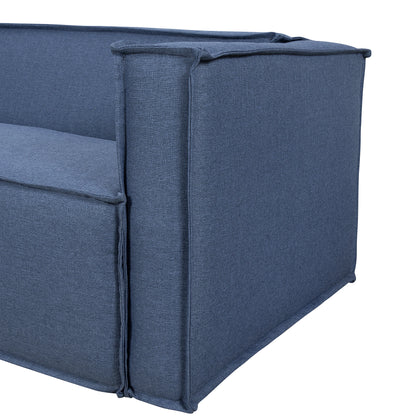 Sofá 3 Lugares Freddo 205 cm - Linho Texturizado Azul