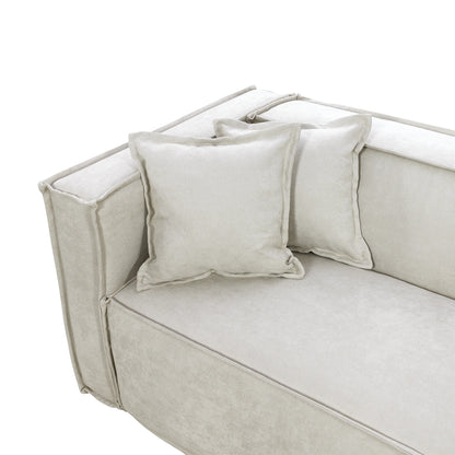 Sofá 4 Lugares Freddo 250 cm - Linho Texturizado Bege