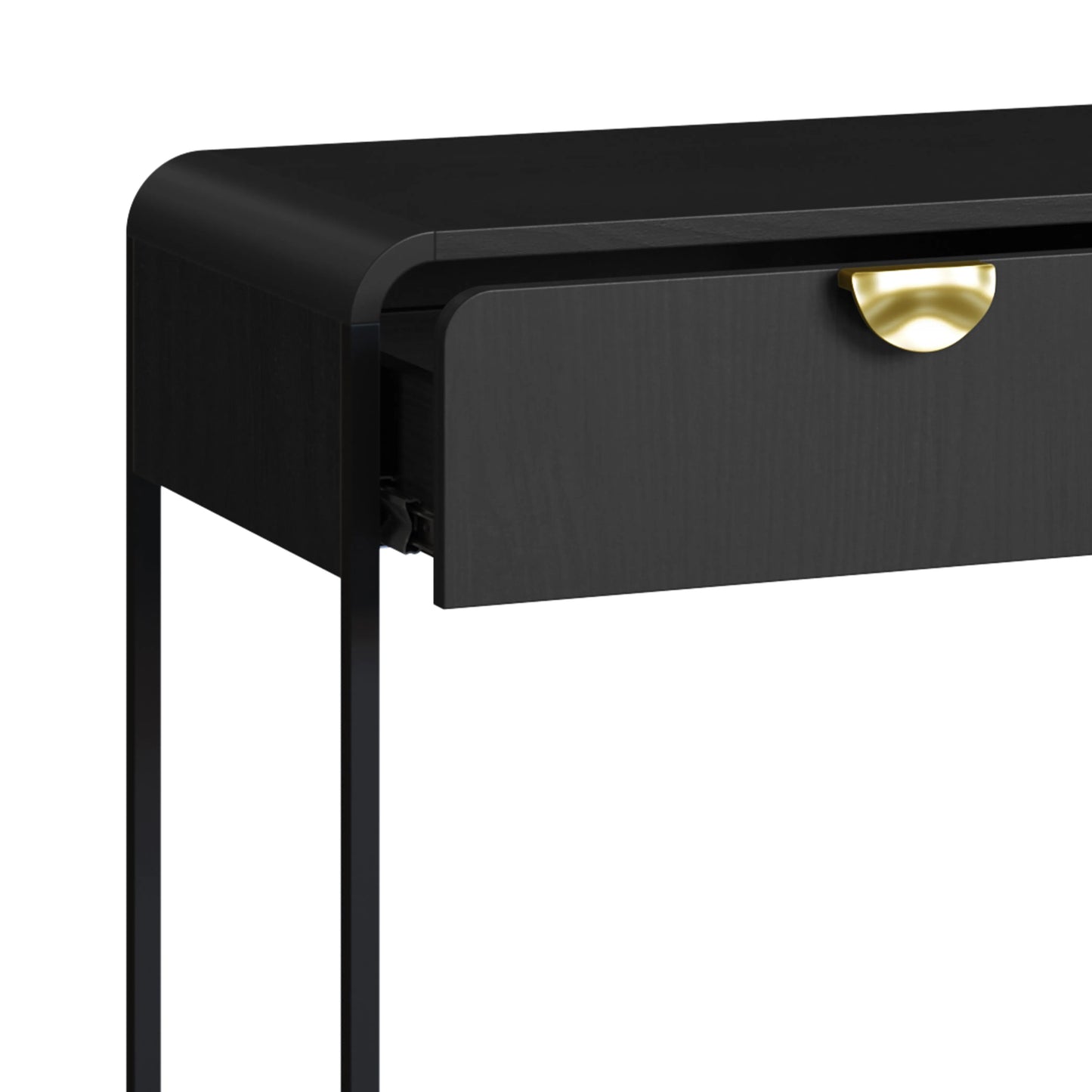 Aparador com 2 Gavetas Dunna 100 cm - Preto c/ Dourado