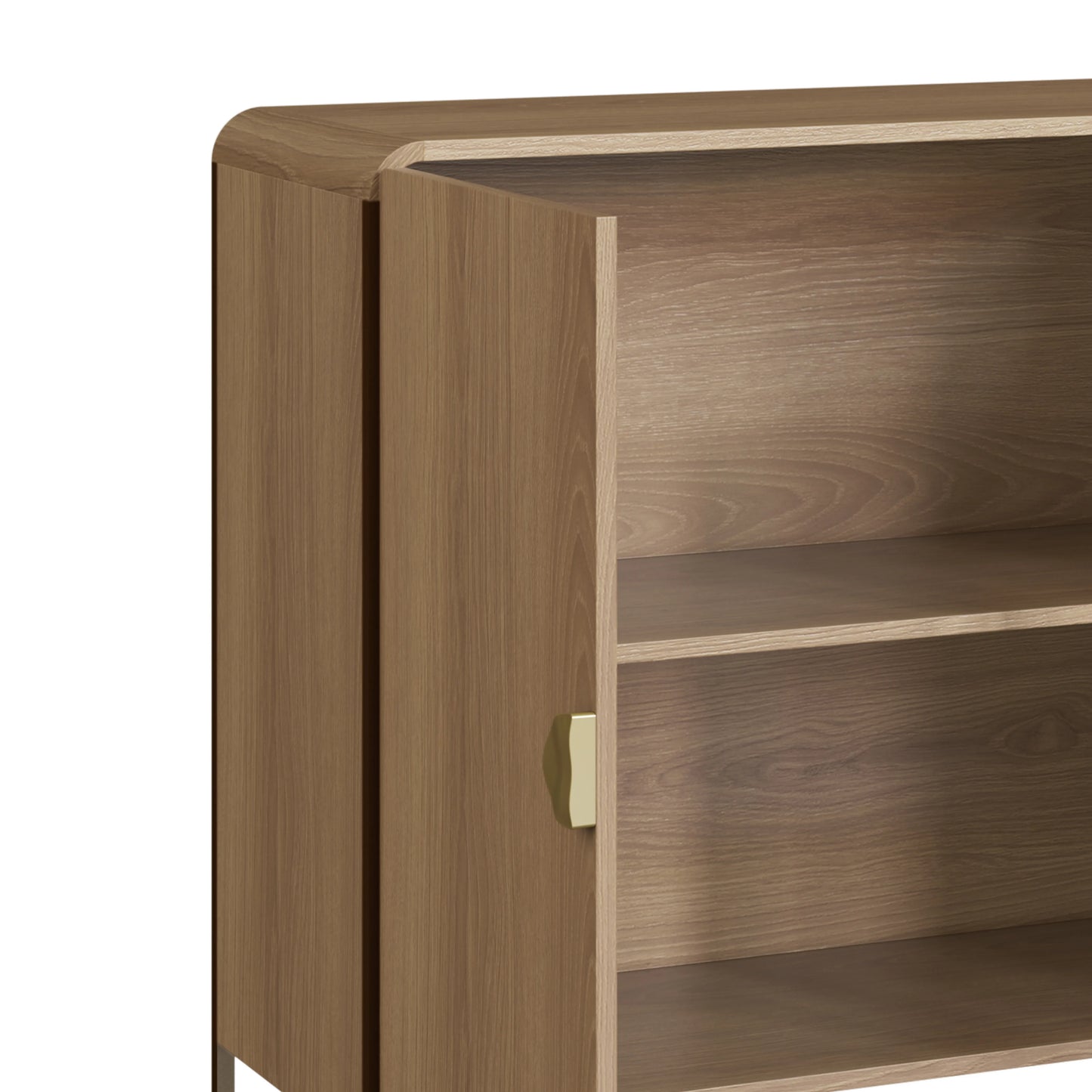 Balcão Buffet 2 Portas Dunna 90 cm - Mel c/ Dourado