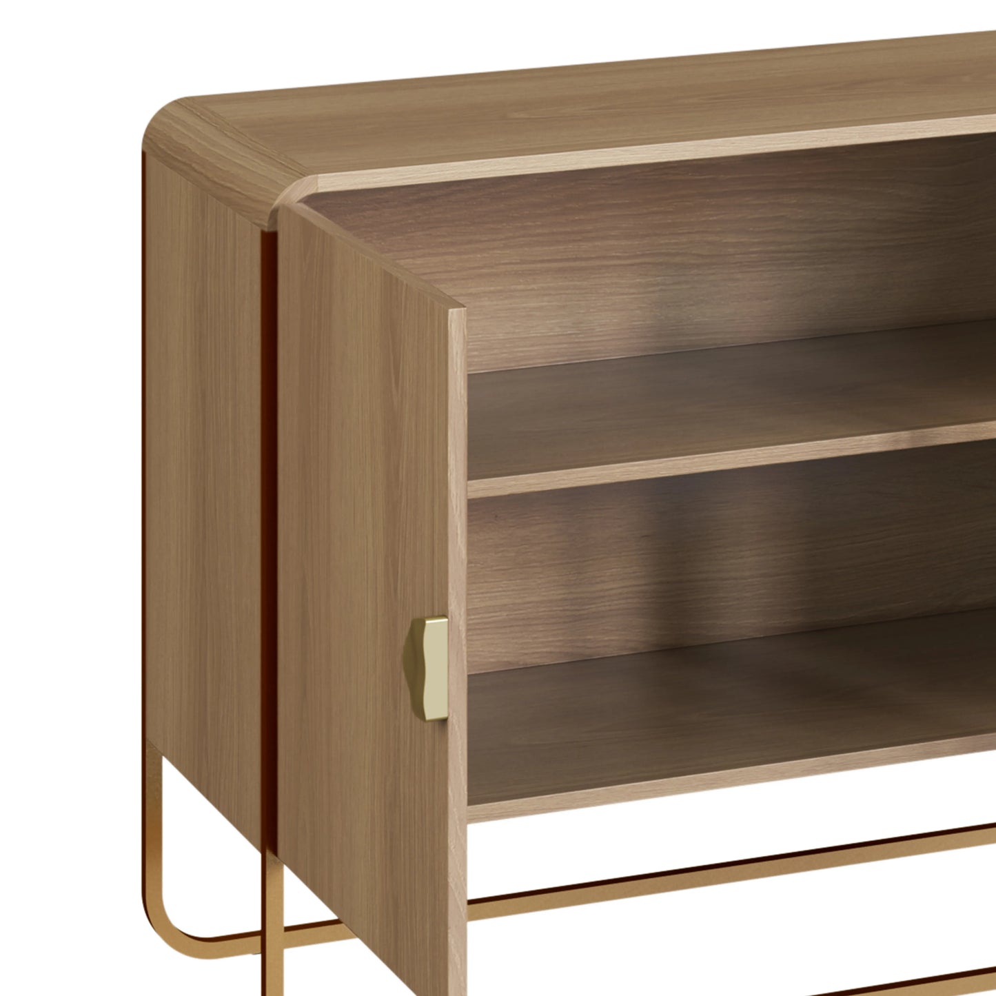 Buffet 4 Portas Dunna 180 cm - Mel c/ Dourado