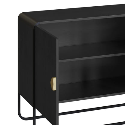 Buffet 4 Portas Dunna 180 cm - Preto c/ Dourado
