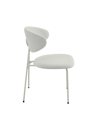 Cadeira de Aço Estofada Elora - Off White