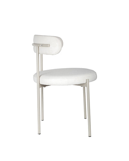 Cadeira de Aço Estofada Olyra - Off White