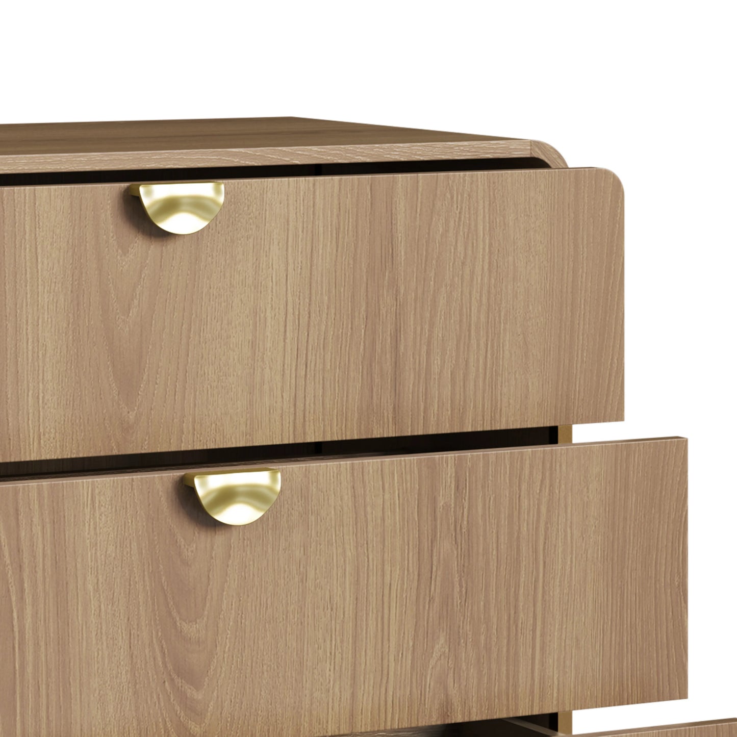 Cômoda com 3 Gavetas Dunna 90 cm - Mel c/ Dourado