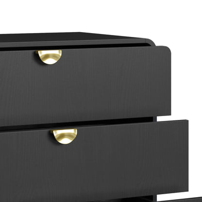 Cômoda com 3 Gavetas Dunna 90 cm - Preto c/ Dourado