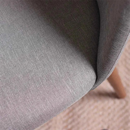 Conjunto com 8 Cadeiras de Madeira Maciça Estofada New Drop - Natural c/ Linho Cinza – Cobre