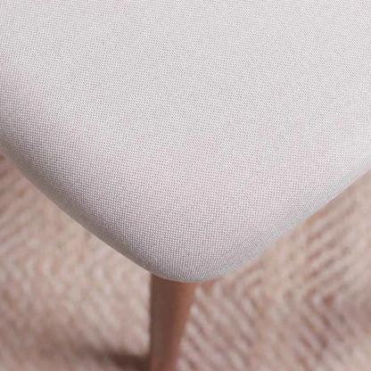 Conjunto com 8 Cadeiras de Madeira Maciça Estofada New Drop - Natural c/ Linho Off White - Cobre