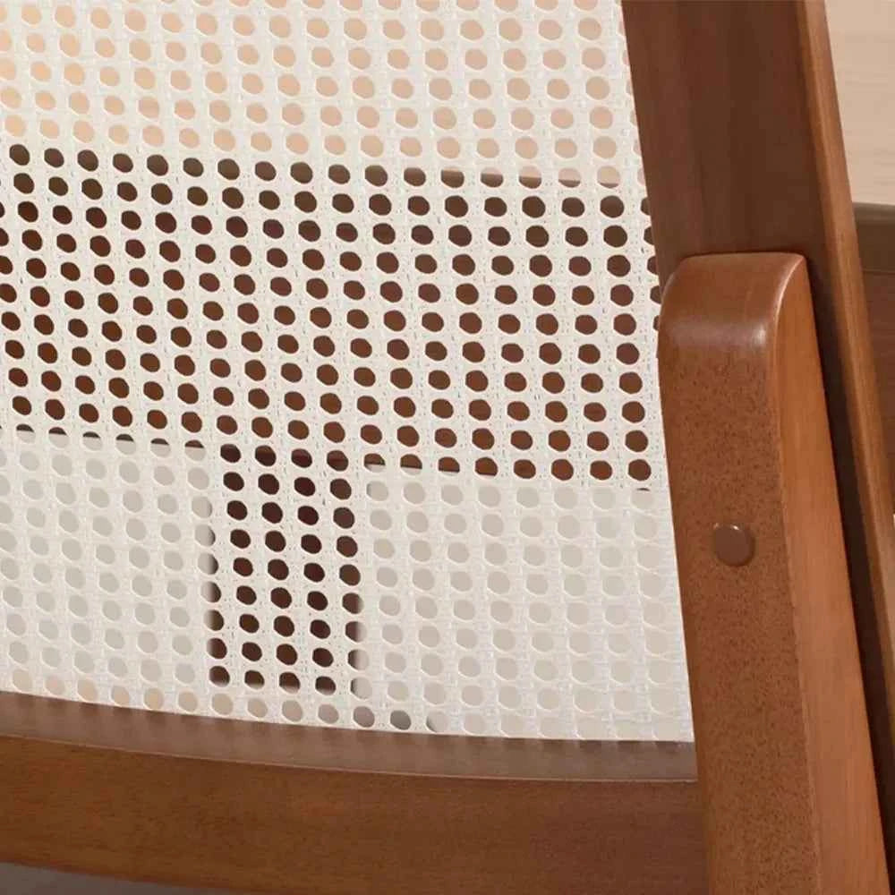 Conjunto de 8 Cadeiras de Madeira Maciça Estofada com Palhinha Saga - Natural c/ PU Caramelo