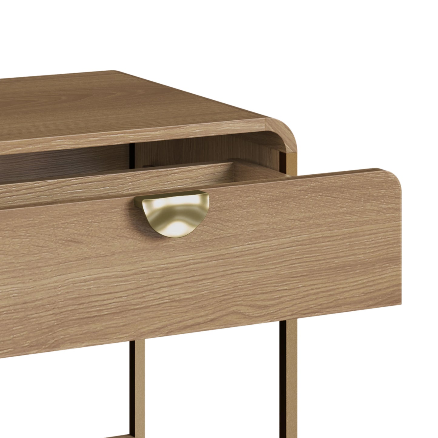 Mesa de Cabeceira com 1 Gaveta Dunna 60 cm - Mel c/ Dourado