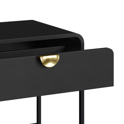 Mesa de Cabeceira com 1 Gaveta Dunna 60 cm - Preto c/ Dourado