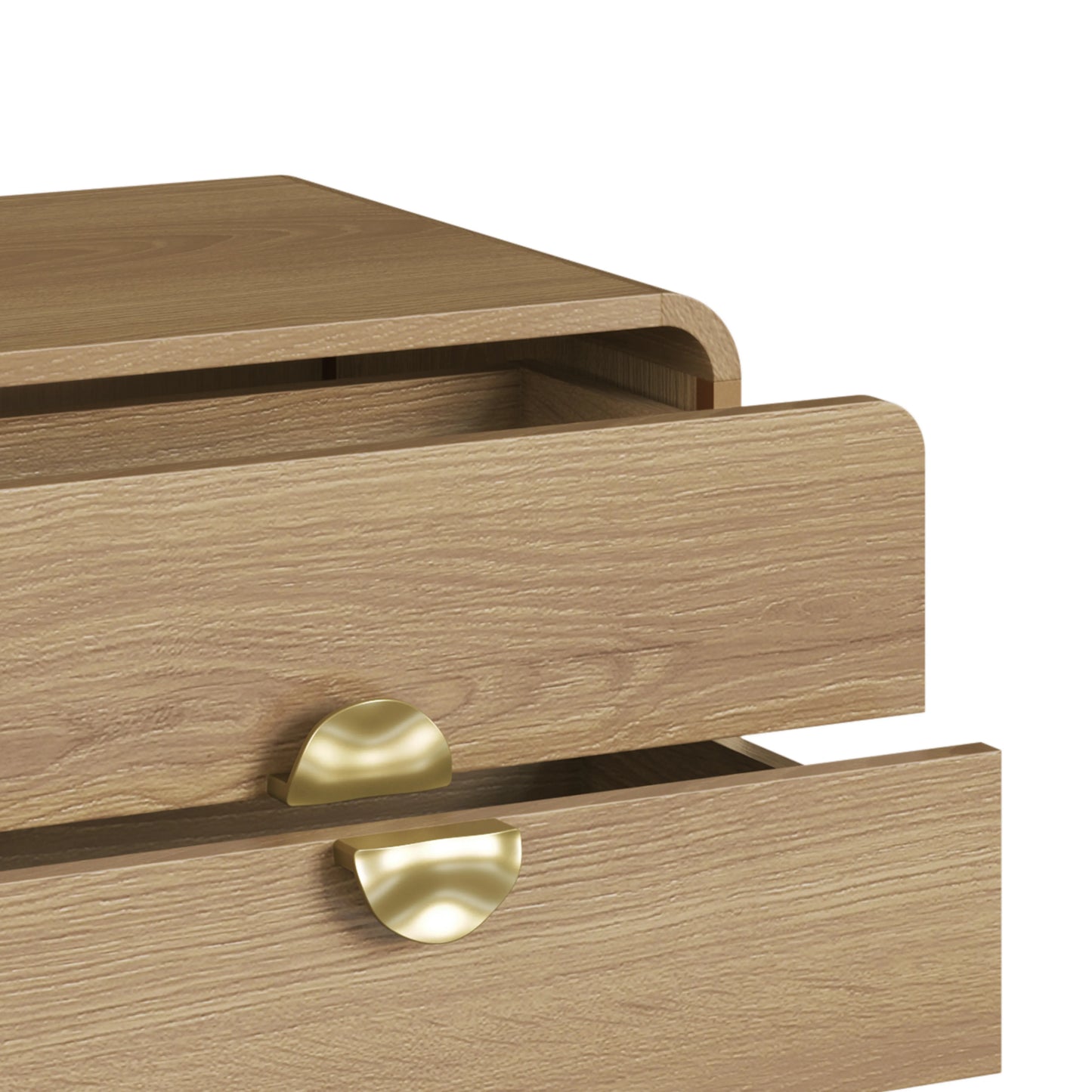 Mesa de Cabeceira com 2 Gavetas Dunna 60 cm - Mel c/ Dourado