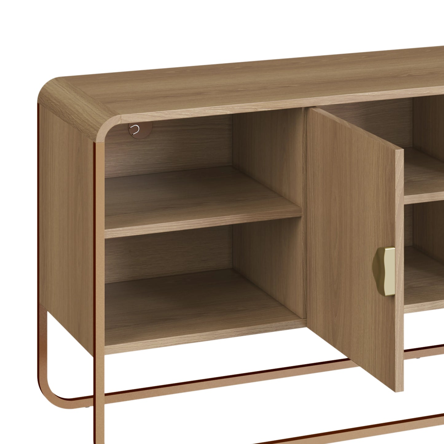 Rack para TV Até 55" 2 Portas Dunna 150 cm - Mel c/ Dourado