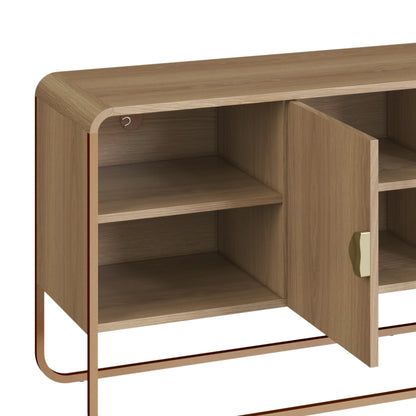 Rack para TV Até 55" 2 Portas Dunna 150 cm - Mel c/ Dourado