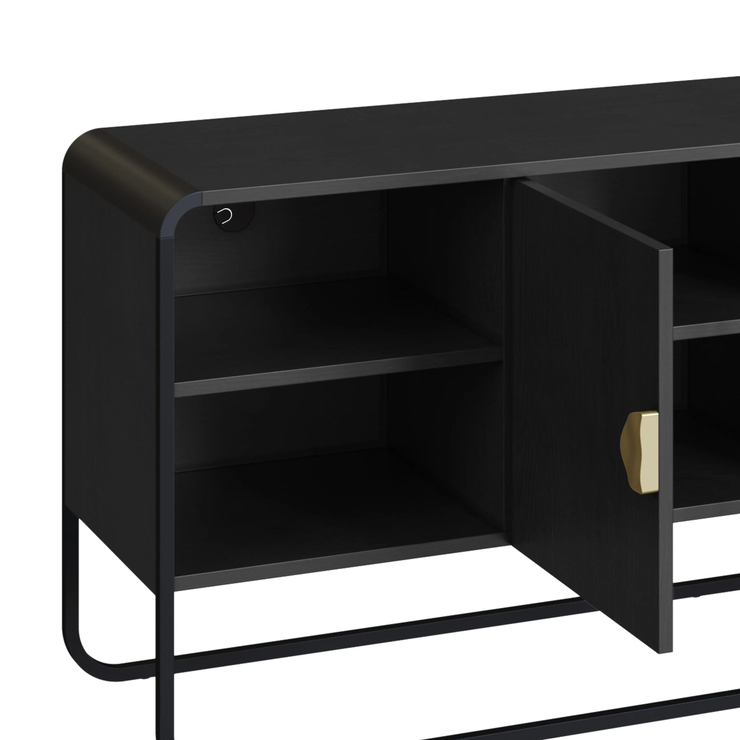 Rack para TV Até 55" 2 Portas Dunna 150 cm - Preto c/ Dourado