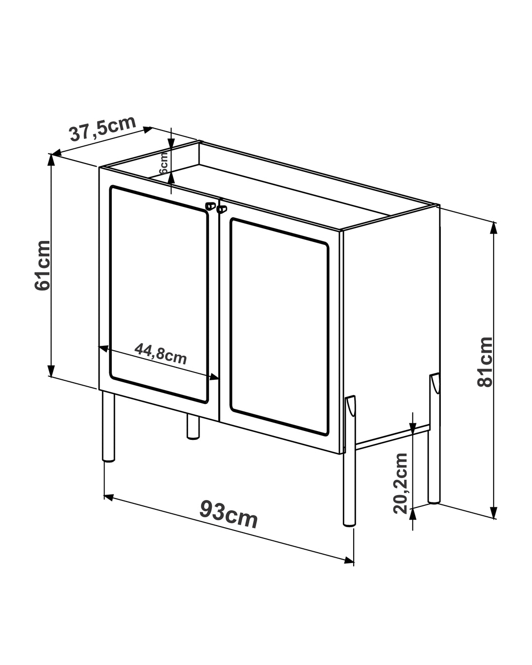 Aparador Bar 2 Portas Palhinha Urdi 93 cm - Mel
