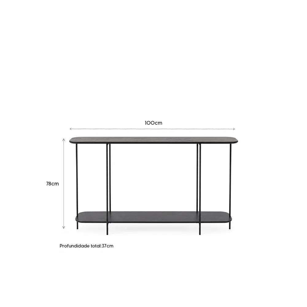 Aparador com pés em Metal Biophilia 100 cm - Preto