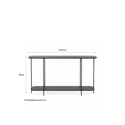 Aparador com pés em Metal Biophilia 100 cm - Preto