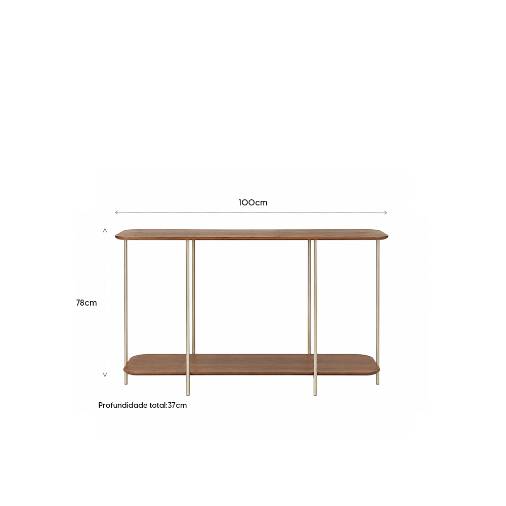 Aparador com pés em Metal Biophilia 100 cm - Mel c/ Champanhe