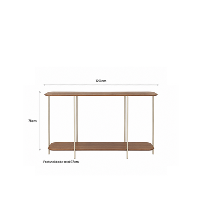 Aparador com pés em Metal Biophilia 120 cm - Mel c/ Champanhe