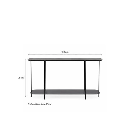 Aparador com pés em Metal Biophilia 120 cm - Preto