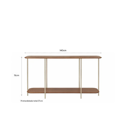Aparador com pés em Metal Biophilia 140 cm - Mel c/ Champanhe