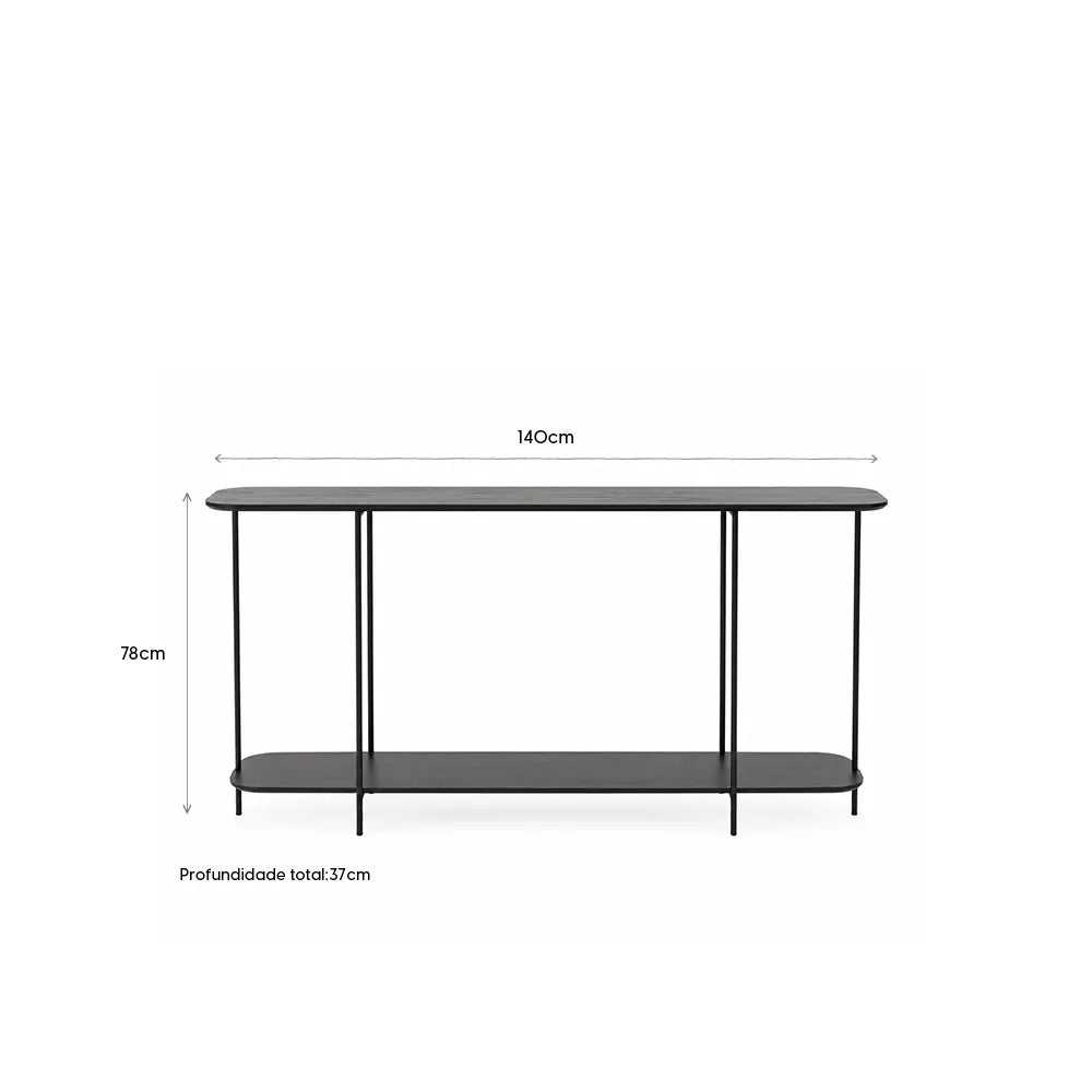 Aparador com pés em Metal Biophilia 140 cm - Preto