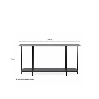 Aparador com pés em Metal Biophilia 140 cm - Preto