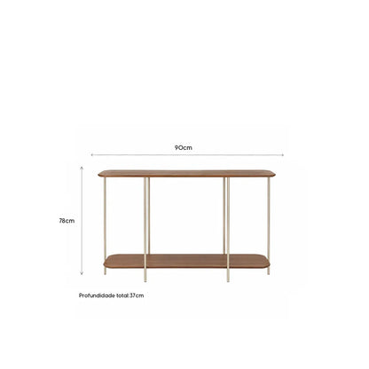 Aparador com pés em Metal Biophilia 90 cm - Mel c/ Champanhe