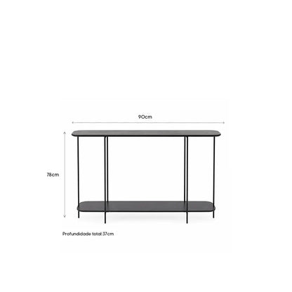 Aparador com pés em Metal Biophilia 90 cm - Preto