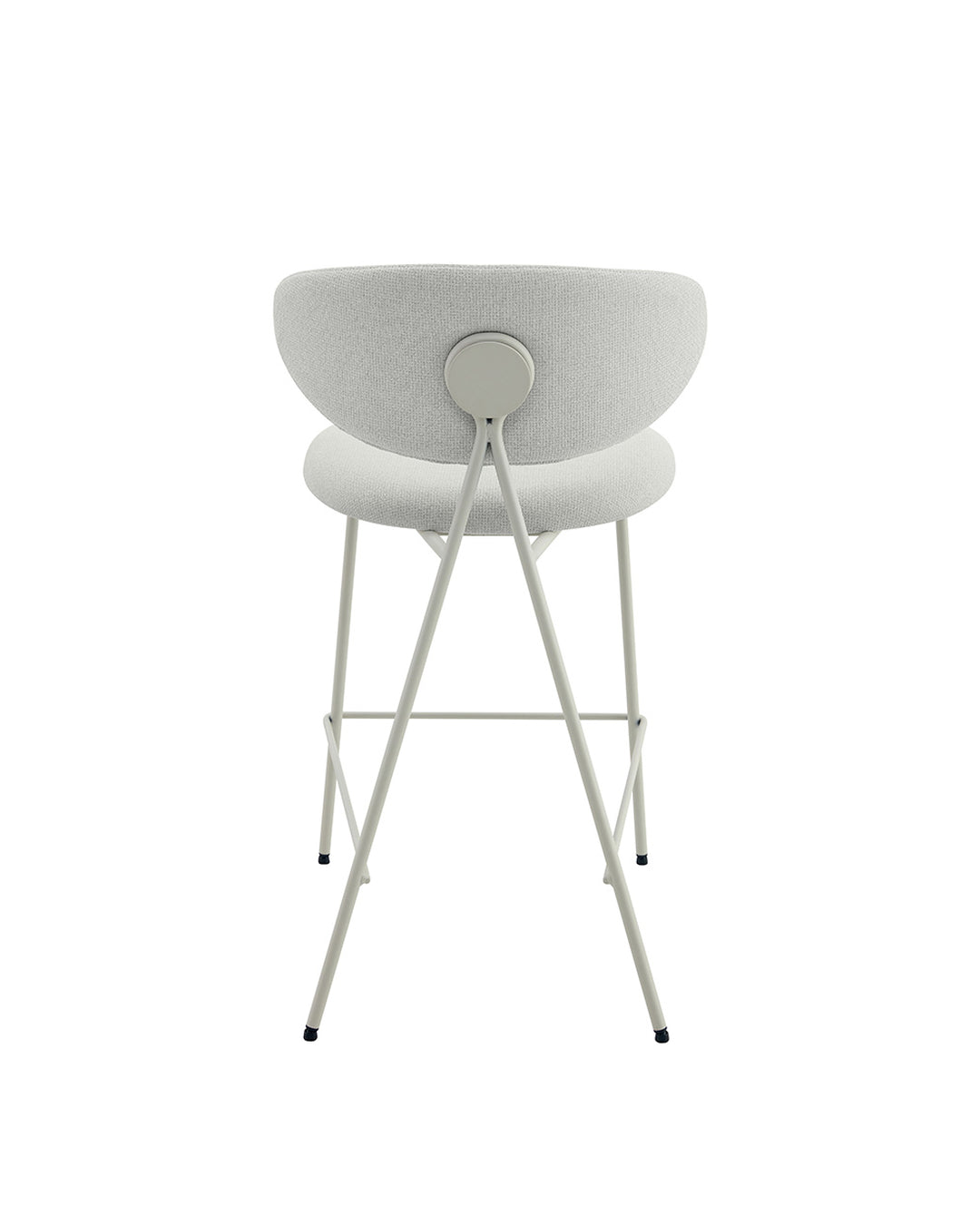 Banqueta Alta de Aço Estofada Elora - Off White