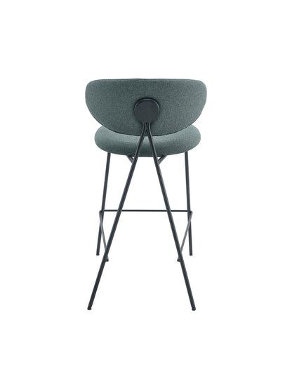 Banqueta Alta de Aço Estofada Elora - Verde