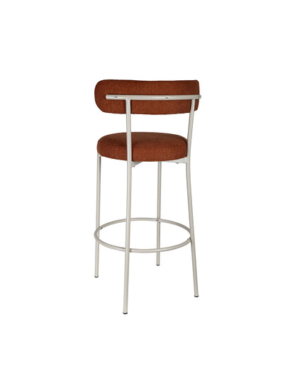 Banqueta Alta de Aço Estofada Olyra - Marrom