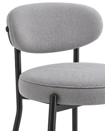 Banqueta Alta de Aço Estofada Oryn - Cinza