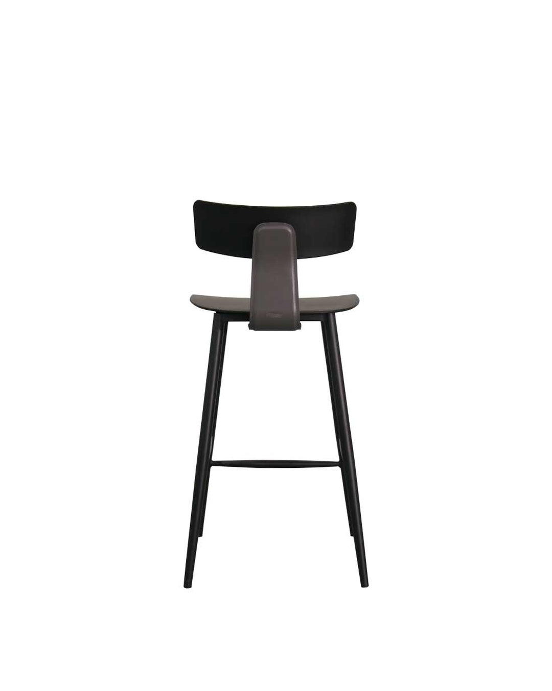 Banqueta Baixa de Aço Estofada Évoa - Preto e Cinza