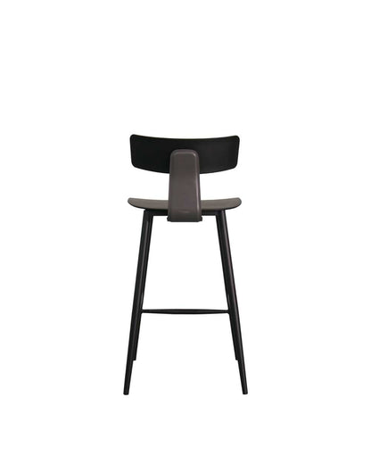 Banqueta Baixa de Aço Estofada Évoa - Preto e Cinza
