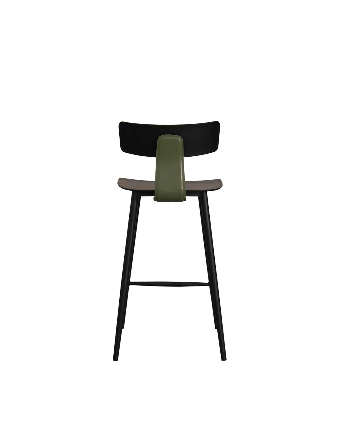 Banqueta Baixa de Aço Estofada Évoa - Preto e Verde