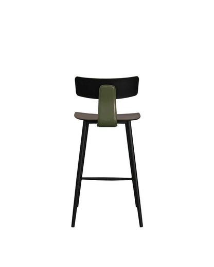Banqueta Baixa de Aço Estofada Évoa - Preto e Verde