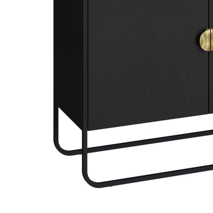 Buffet 4 Portas Dunna 180 cm - Preto c/ Dourado