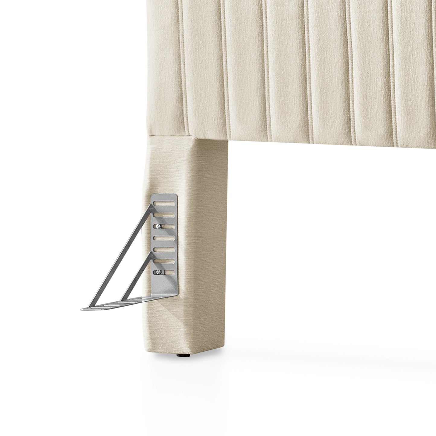 Cabeceira Casal Estofada Elara Canelada 140 cm - Linho Off White
