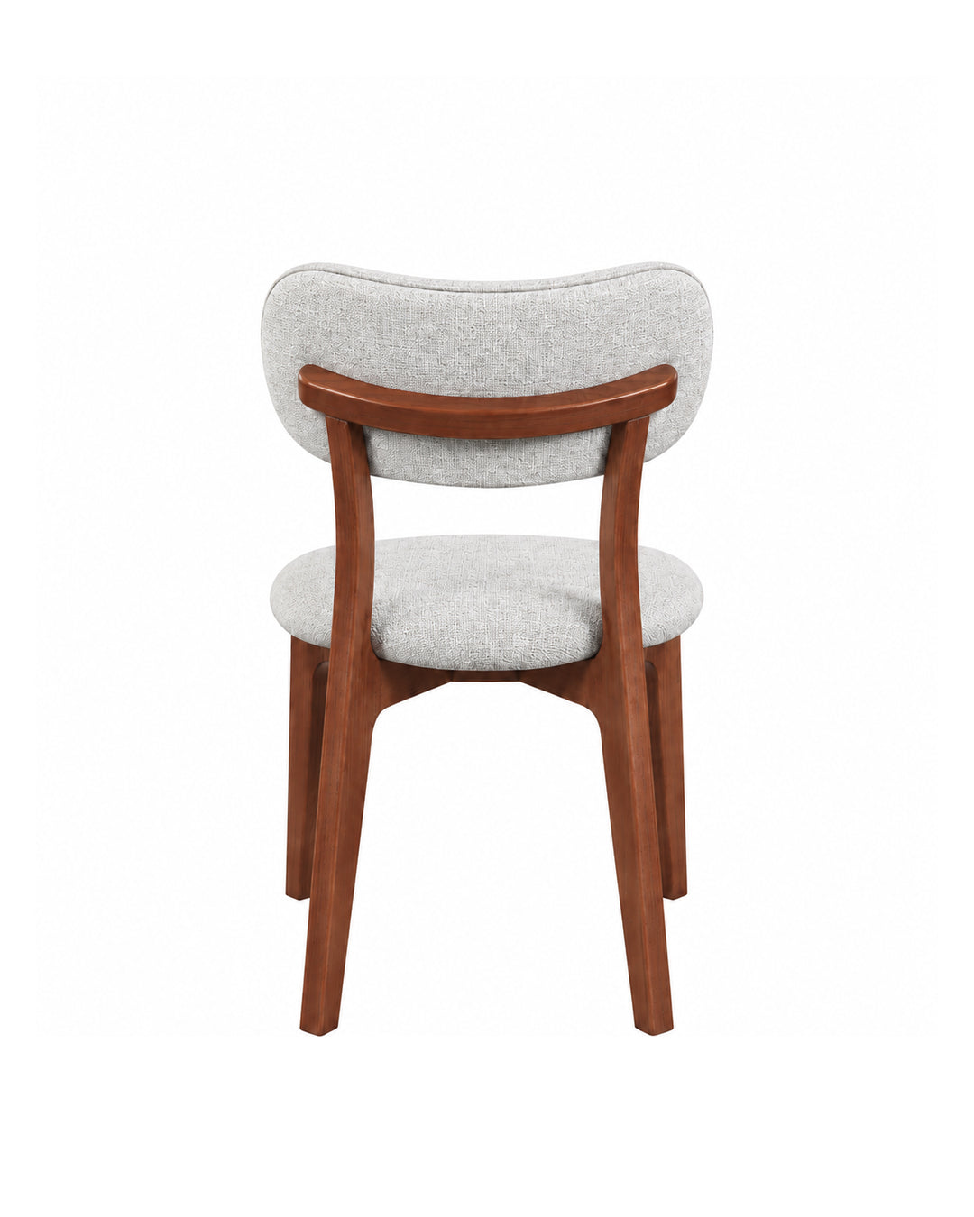 Cadeira de Madeira Maciça Estofada Elvor - Natural c/ Linho Off White
