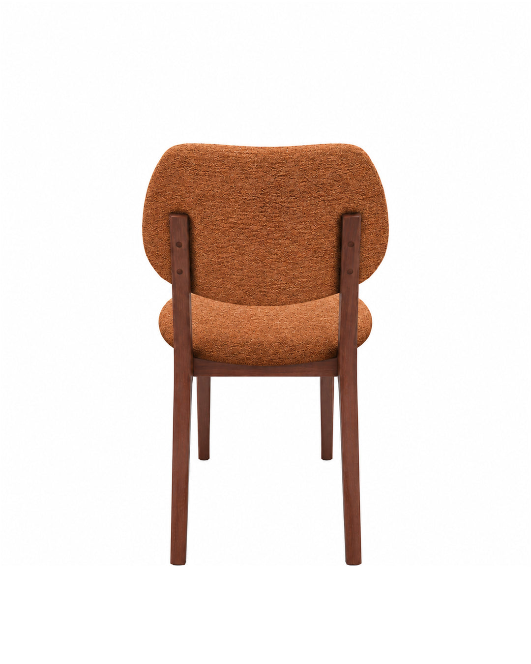 Cadeira de Madeira Maciça Estofada Nilo - Natural c/ Boucle Terracota