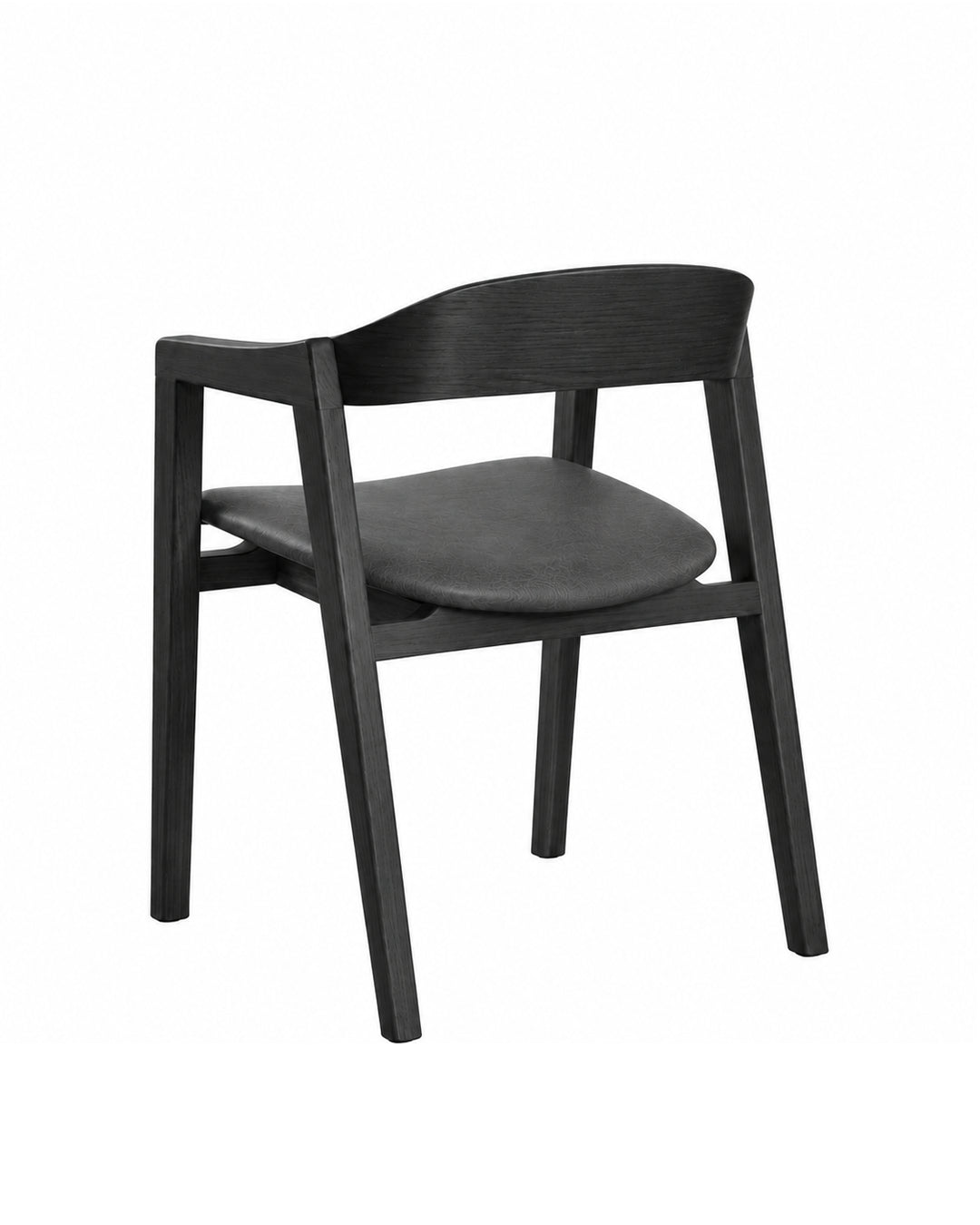 Cadeira de Madeira Maciça Estofada Eron - Preto c/ PU Preto