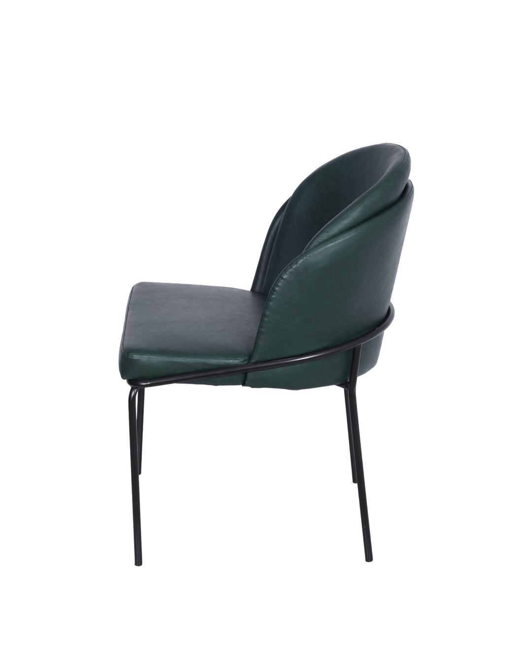 Cadeira de Aço Estofada Vetra - PU Verde c/ Preto