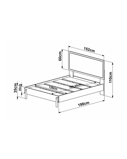 Cama Casal Palhinha Urdi 138 cm - Mel