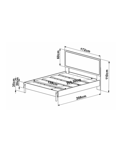 Cama Queen Palhinha Urdi 158 cm - Mel