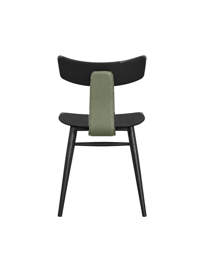 Conjunto de 2 Cadeiras de Aço Estofada Évoa - Preto e Verde