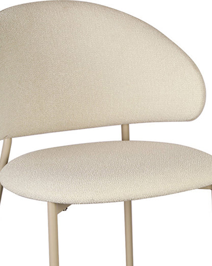 Conjunto de Jantar Mesa Orgânica Tellina 120cm com 4 Cadeiras Liora – Mel c/ Off White