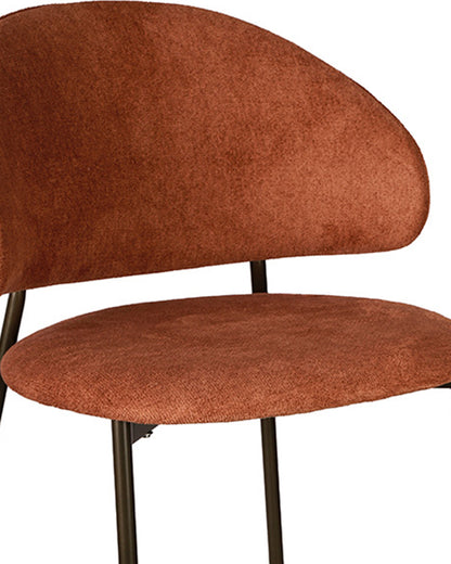 Conjunto de Jantar Mesa Orgânica Tellina 120cm com 4 Cadeiras Liora – Mel c/ Terracota