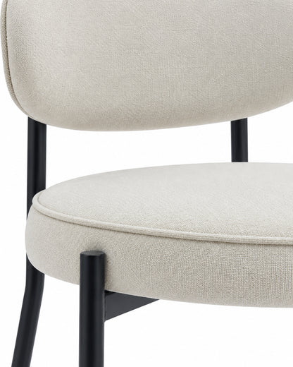 Conjunto de Jantar Mesa Orgânica Tellina 120cm com 4 Cadeiras Oryn – Mel c/ Off White